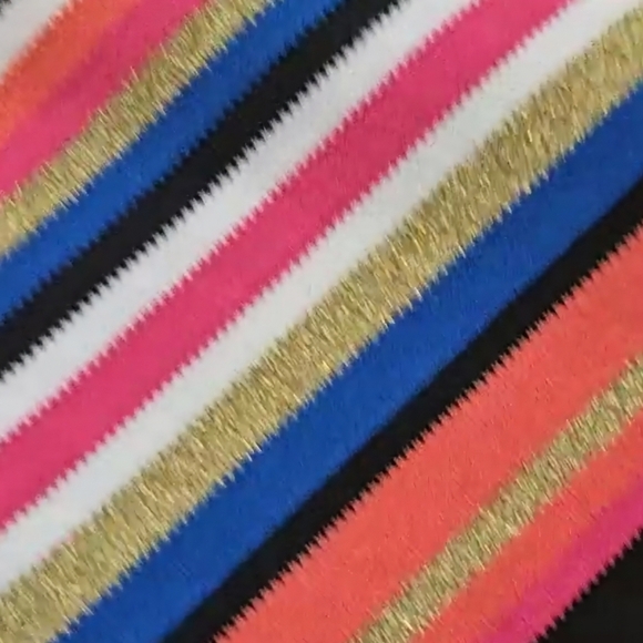 Trina Turk Lux Piqué Tie Side Pant Bikini Bottom Blue Gold Pink - Picture 12 of 17